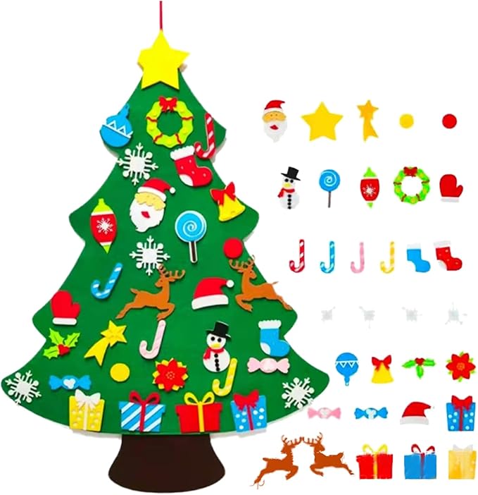 Felt Christmas Tree with Detachable Ornaments