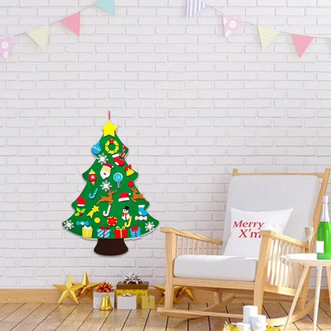 Felt Christmas Tree with Detachable Ornaments