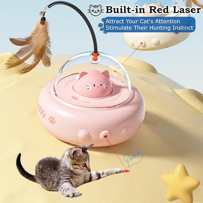 Cat Laser with Feather Toy