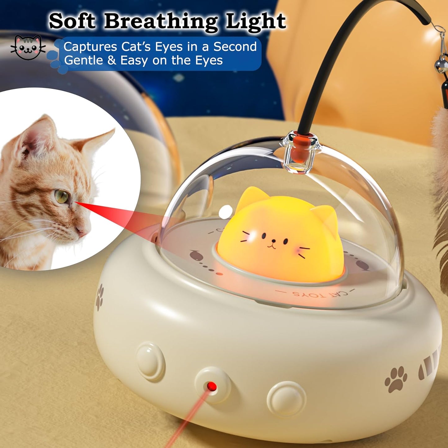 Cat Laser with Feather Toy